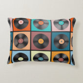 ビニールレコードレトロLPディスクセットヴィンテージ図 アクセントクッション (裏面)