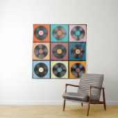 ビニールレコードレトロLPディスクセットヴィンテージ図 タペストリー (インサイチュ)