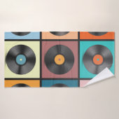 ビニールレコードレトロLPディスクセットヴィンテージ図 バスタオル (バスタオル)