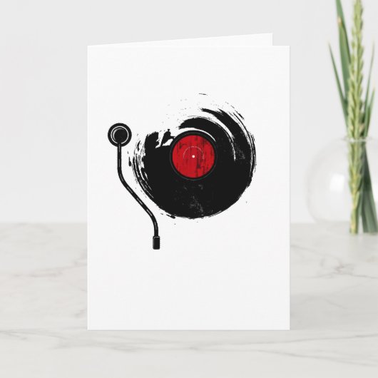 ビニールレコードヴィンテージオールドスクールDJアナログ音楽 カード (正面)