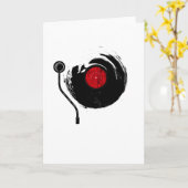 ビニールレコードヴィンテージオールドスクールDJアナログ音楽 カード (黄色い花)