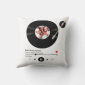 ビニールレコード写真最高の友達の誕生日パーティー クッション (裏面)