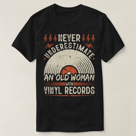 ビニールレコード女性ビニール Tシャツ (デザイン正面)