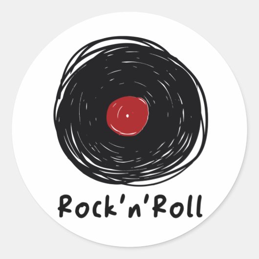 ビニールレコード愛好家コレクターロックンロール ラウンドシール (正面)