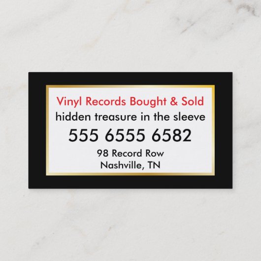 ビニールレコード新規および使用済みカラフルFab新規キューブ 名刺 (裏面)