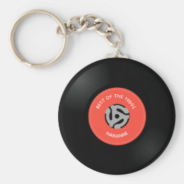 ビニールレコード独身のデザインキーチェーン キーホルダー