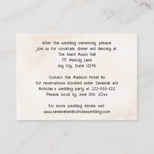 ビニールレコード結婚のタイムラインエンクロージャカード エンクロージャーカード (裏面)