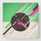 ビニールレコード角壁時計 スクエア壁時計