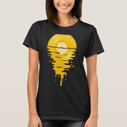 ビニールレコード音楽Lpクラシック80sサンセット5 Tシャツ (正面)