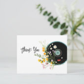 ビニールレコード,  オールディーズの素朴な音楽, 花 ポストカード (スタンド正面)