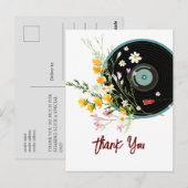 ビニールレコード,  オールディーズの素朴な音楽, 花 ポストカード (正面/裏面)