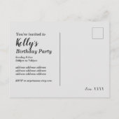 ビニールレコード, オールディーズ, ラスティックミュージック, 花, 大人 インビテーションポストカード (裏面)