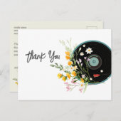 ビニールレコード,  オールディーズ ラスティック ミュージック, 花 ポストカード (正面/裏面)