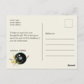 ビニールレコード,  オールディーズ ラスティック ミュージック, 花 ポストカード (裏面)