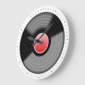 ビニールレコード ターンテーブル LP 壁掛け時計 ラージ壁時計 (傾斜)