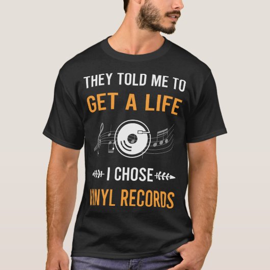 ビニールレコード レコードを手に入れよう Tシャツ (正面)