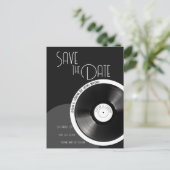 ビニールレコード レトロ 70年代 モノクロ ミニマル 案内ポストカード (スタンド正面)