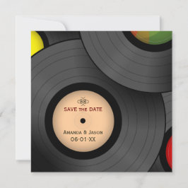 ビニールレコード レトロ Save the Date 招待状