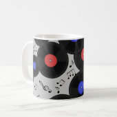 ビニールレコード:音符パターン コーヒーマグカップ (正面左)