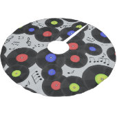 ビニールレコード：音符パターン ブラッシュドポリエステルツリースカート (アングル)