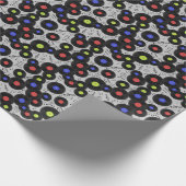 ビニールレコード：音符パターン ラッピングペーパー (角)