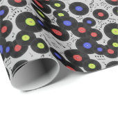 ビニールレコード：音符パターン ラッピングペーパー (ロールコーナー)