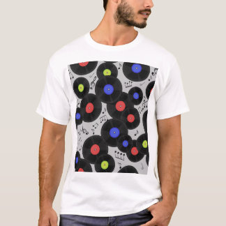 ビニールレコード:音符パターン Tシャツ
