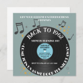 ビニールレコード 60歳誕生日パーティー 招待状 (正面/裏面)