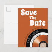 ビニールレコード 70年代 レトロ テラコッタ 焼きオレンジ 案内ポストカード (正面/裏面)