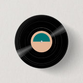 ビニールレコードLPアーチラベルカスタムカラーピンボタン 缶バッジ (正面)