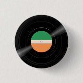ビニールレコードLPストライプラベルカスタム色ボタン 缶バッジ (正面)