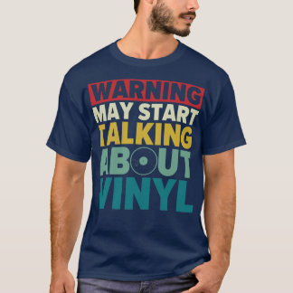 ビニールレコードLP列についておもしろい話し始める Tシャツ
