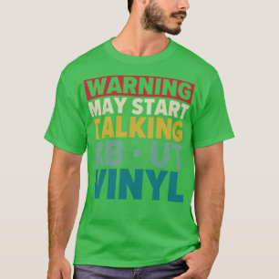 ビニールレコードLP列についておもしろい話し始める Tシャツ