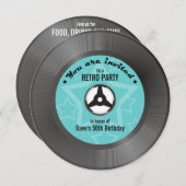 ビニールレトロパーティー 招待状 (正面/裏面)