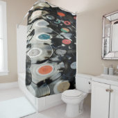 ビニールレトロプラスチック旧黒 シャワーカーテン (インサイチュ)