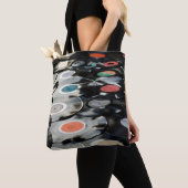 ビニールレトロプラスチック旧黒 トートバッグ (クローズアップ)