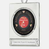 ビニールロマンチック第7回銅結婚記念日 シルバープレートバナーオーナメント (左)