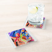 ビニール包まれたフラスコ ガラスコースター (アングル)