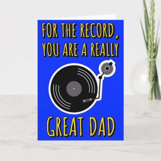 ビニール愛好家レコード青い父の日 カード (正面)