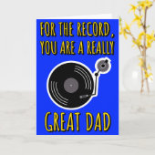 ビニール愛好家レコード青い父の日 カード (黄色い花)