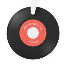 ビニール独身のレコード「45」デザインアクリルオーナメント