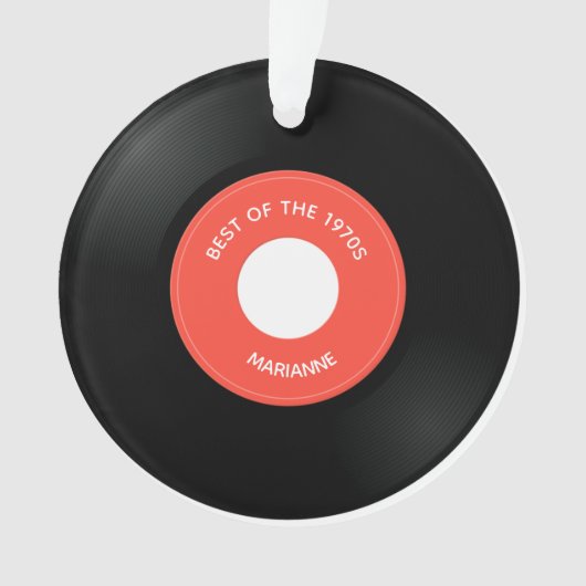 ビニール独身のレコード「45」デザインアクリルオーナメント オーナメント (正面)