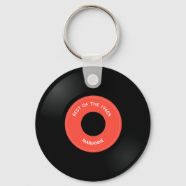 ビニール独身のレコード「45」デザインキーチェーン キーホルダー