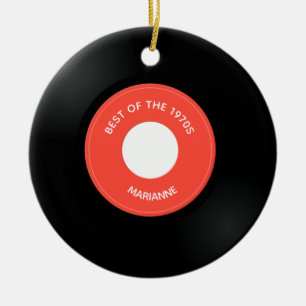 ビニール独身のレコード「45」デザインセラミックオーナメント セラミックオーナメント