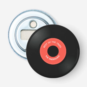 ビニール独身のレコード「45」デザインボトルオープナー 栓抜き