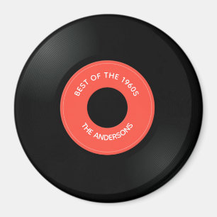 ビニール独身のレコード「45」デザイン磁石 マグネット
