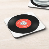 ビニール独身のレコード「45」デザイン飲料用コースター コースター (左側)