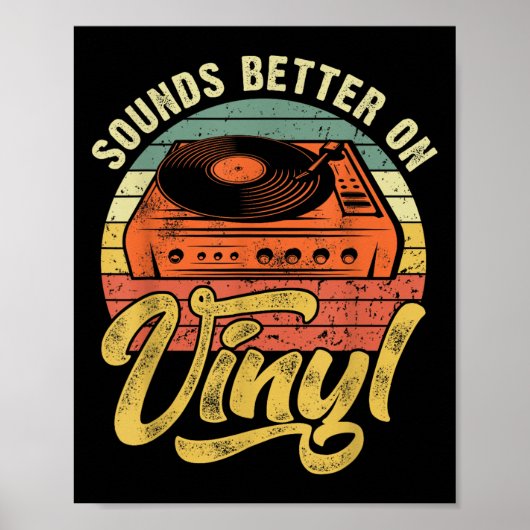 ビニール盤の方が良い音 - 音楽愛好家ディスクレコード ポスター (正面)