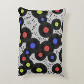 ビニール製のレコードや音符を使ったシームレスなパターン。  アクセントクッション (裏面(縦))