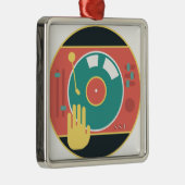 ビニール記録プレーヤー手傷 メタルオーナメント (右)